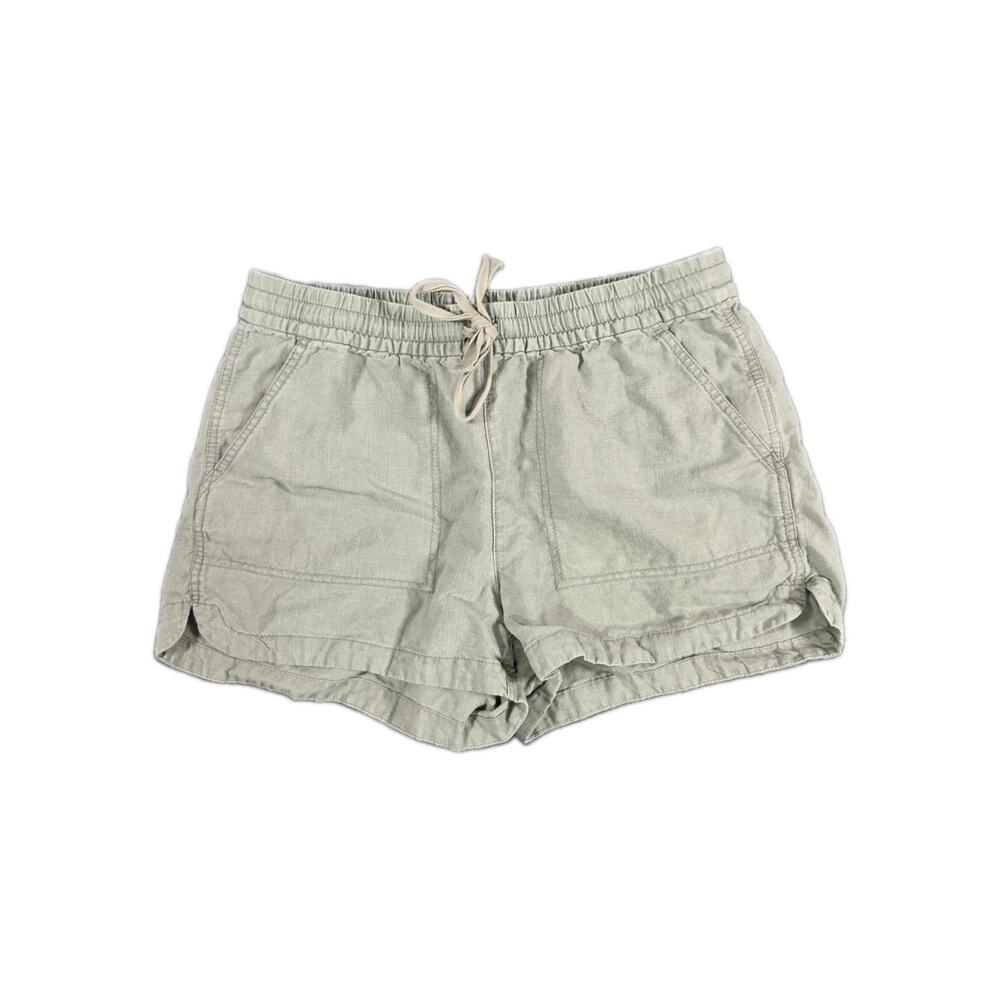J.Crew Size S Light Green Women's Linen Blend Seaside Shorts Beach Pockets C12